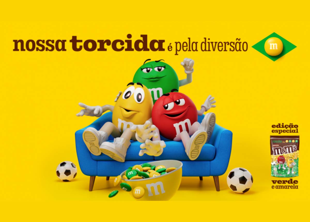 M&M’S em edição especial verde e amarelo para a torcida do Brasil na Copa!
