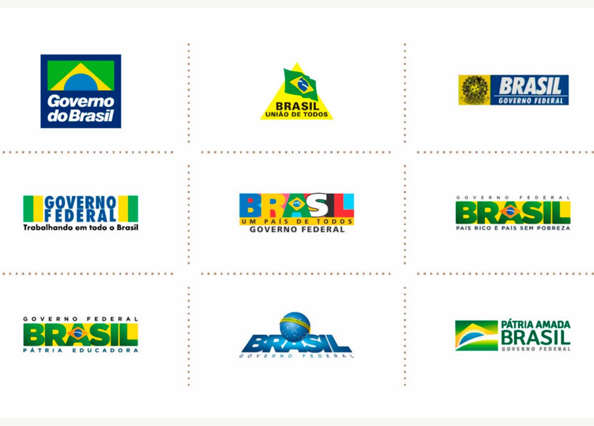 As logos do Governo Brasileiro de Collor (1990) até Lula (2023)