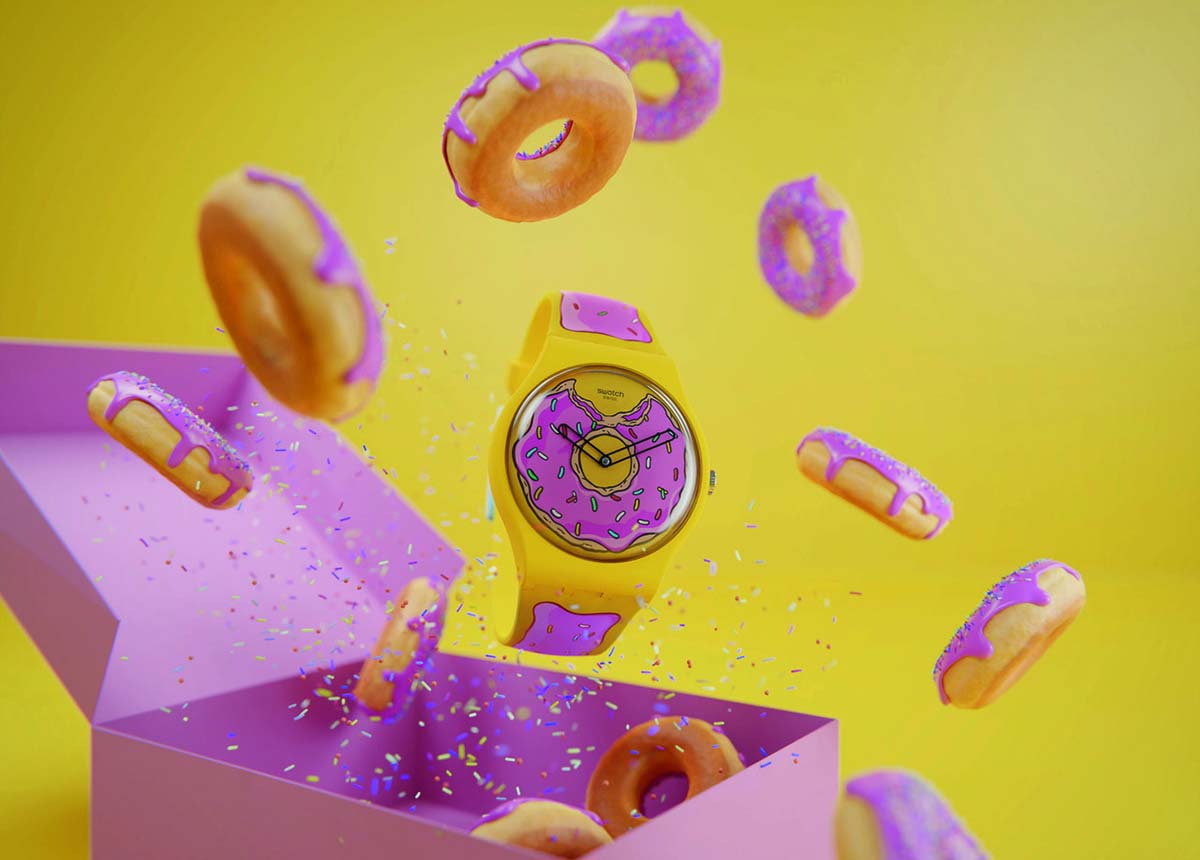 Swatch lança relógio estilo donut dos Simpsons