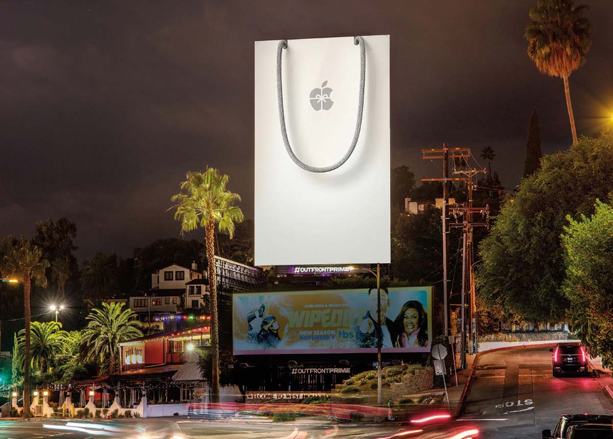 Apple cria desejo e expectativa para o Natal ao transformar suas sacolas brancas em outdoors